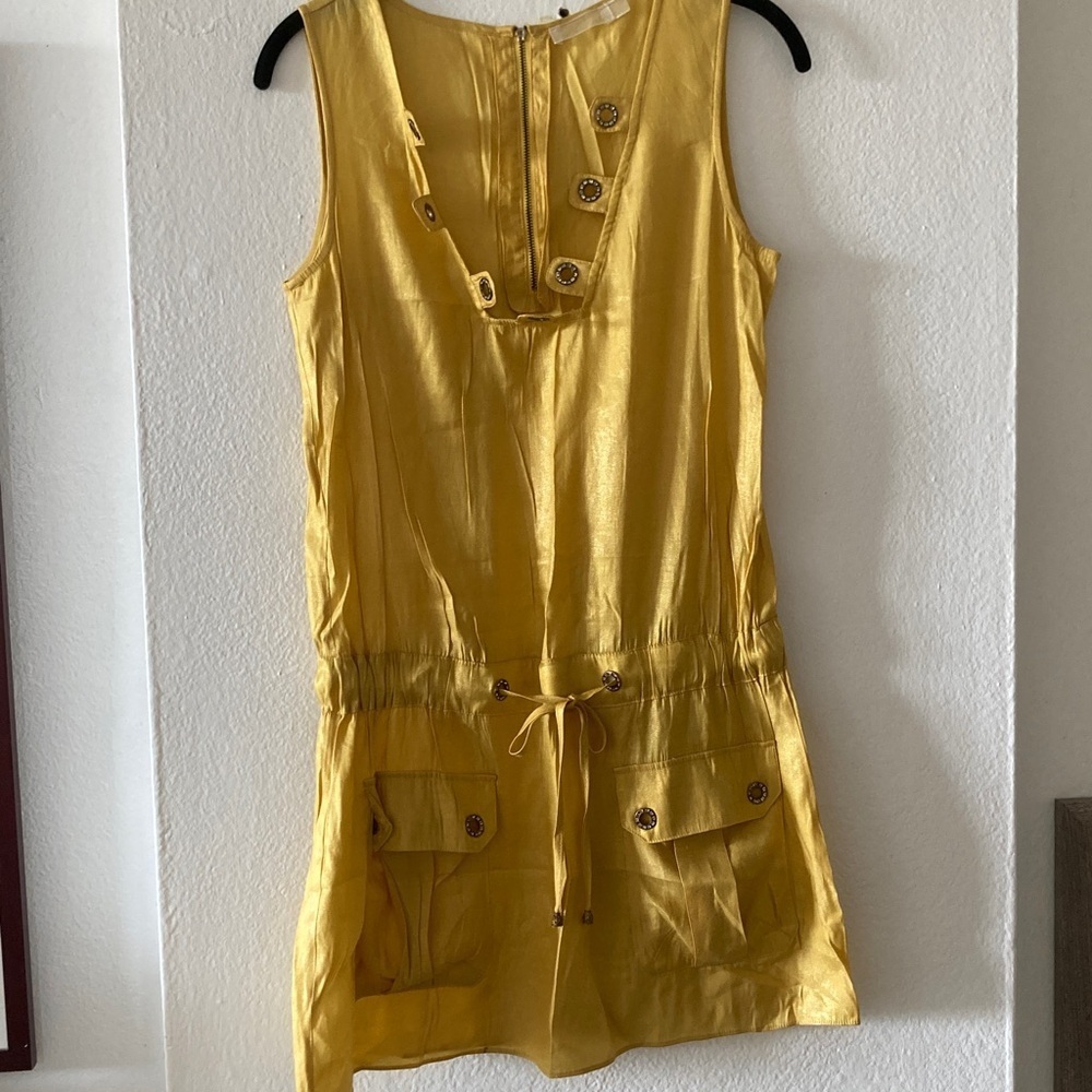 Yellow Sleeveless Button-Down Dress